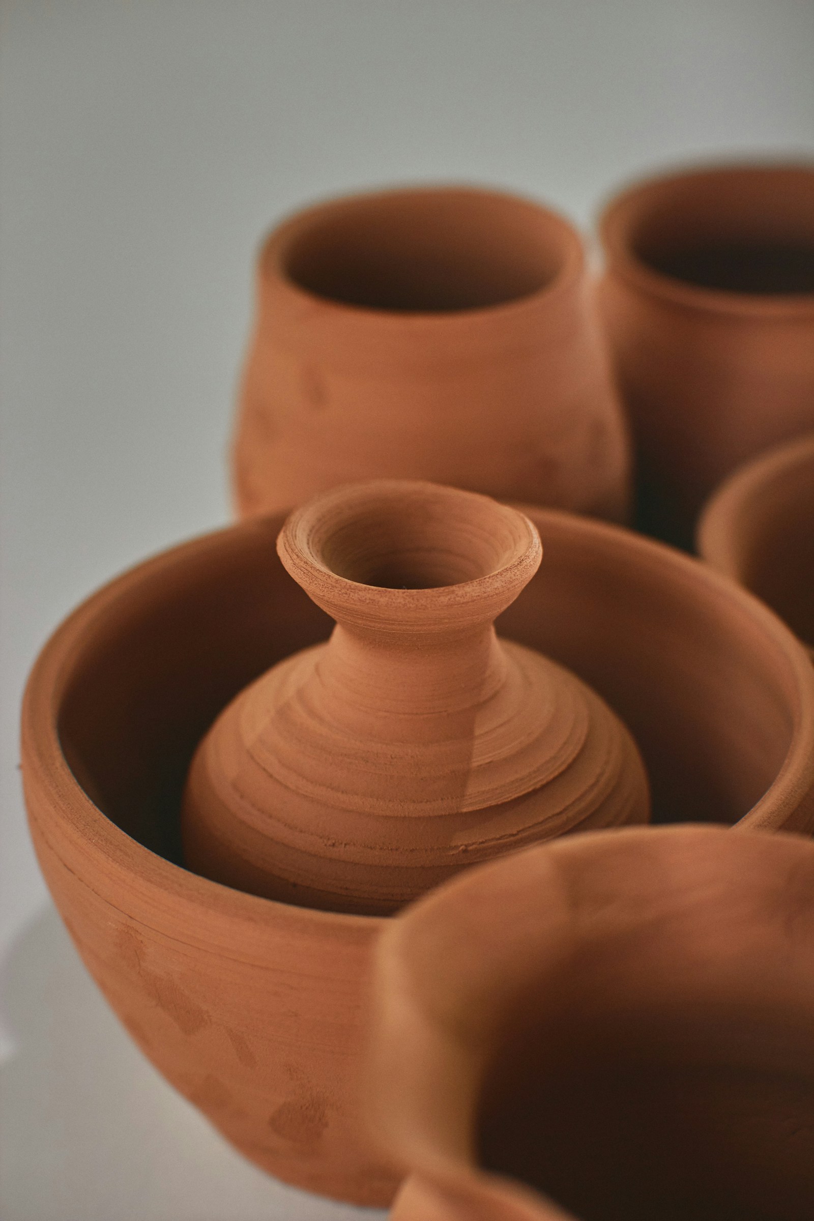 Grouped handmade terracotta products